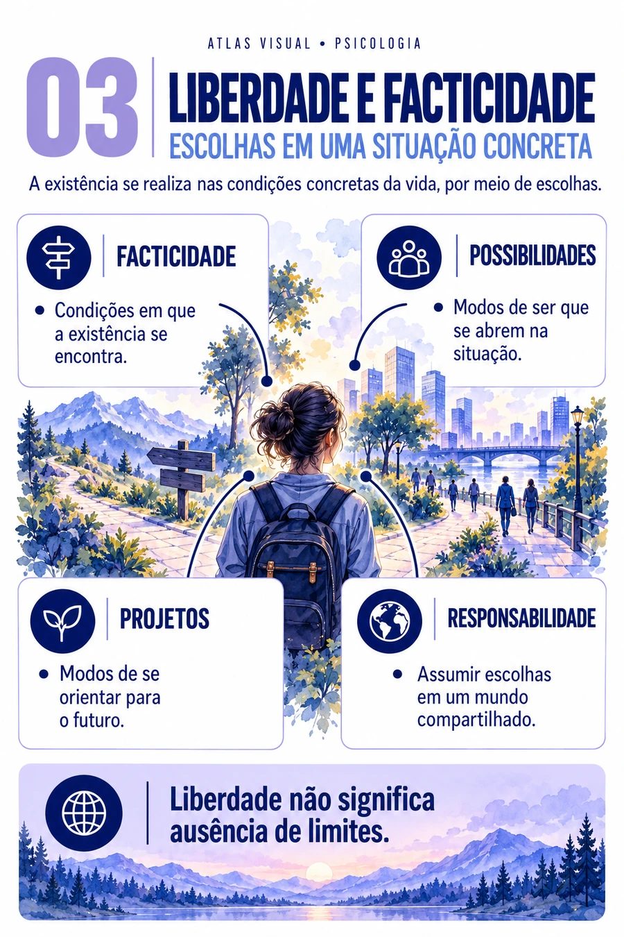 Prévia ilustrativa do Atlas Visual: Liberdade e facticidade